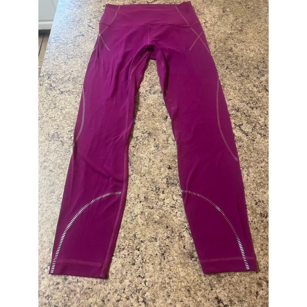 Lululemon Align HR Pants 25” Special Edition! Gold DFUS Deep Fuschia Nulu Size 6